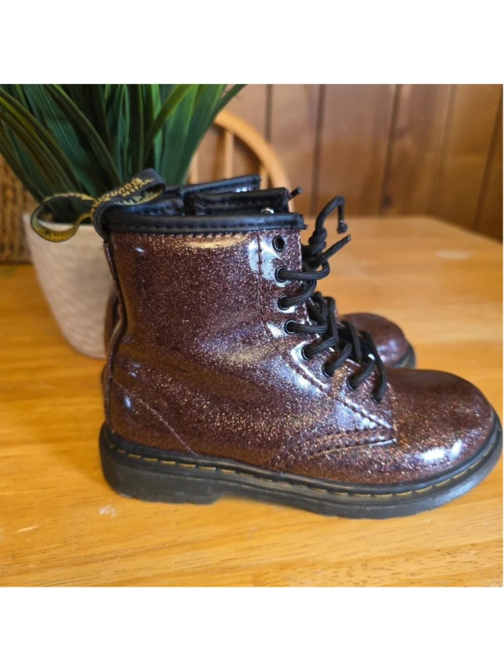 Dr. Martens 1460 Glitter Lace Up Combat Boots TODDLER Sz 10